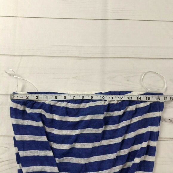 C&C California Womens Blue White Striped Strapless One Piece Romper Size Large - Picture 8 of 10